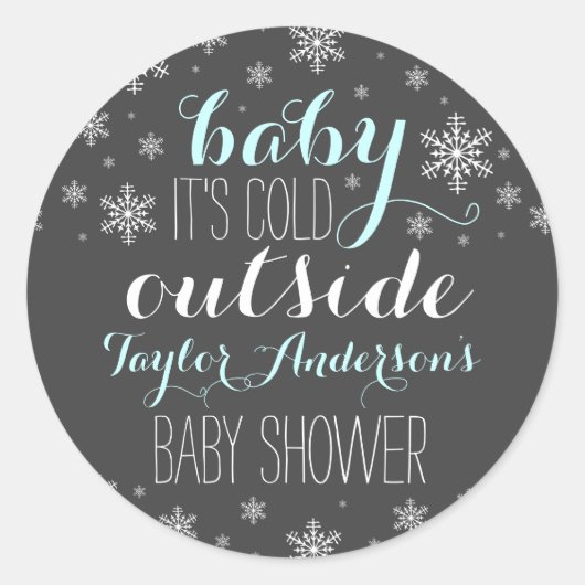 Bébé il fait froid dehors - Sticker Baby shower ga (Devant)