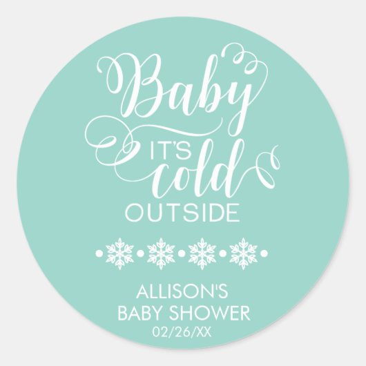 Bébé Il fait froid dehors Sticker Baby shower neut (Devant)