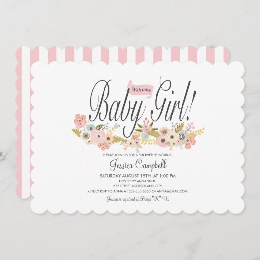 Bébé, Invitation à la douche (Devant / Derrière)