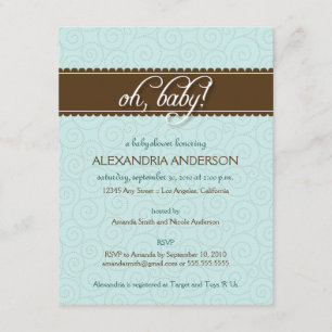 Bébé ! Invitation au Baby shower Tourbillonnant (b