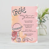 Bebe - Invitation Baby shower français inspirée (Debout devant)