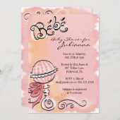 Bebe - Invitation Baby shower français inspirée (Devant / Derrière)