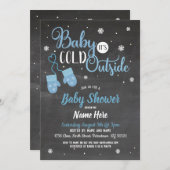 Bébé Invitation Baby shower Il fait froid dehors B (Devant / Derrière)