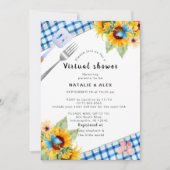 Bébé invitation de douche virtuelle bleu aditable (Devant)