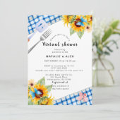 Bébé invitation de douche virtuelle bleu aditable (Debout devant)