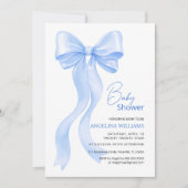 Bébé invitation douche avec adorable arc. (Devant)