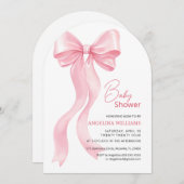 Bébé invitation douche avec adorable arc. (Devant / Derrière)