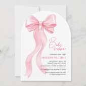 Bébé invitation douche avec adorable arc. (Devant)