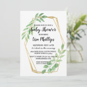 Bébé Invitation Douche été Gold Feuilles Party (Debout devant)