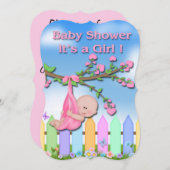 Bébé - Invitations de douches pour bébé Jardin (Devant / Derrière)