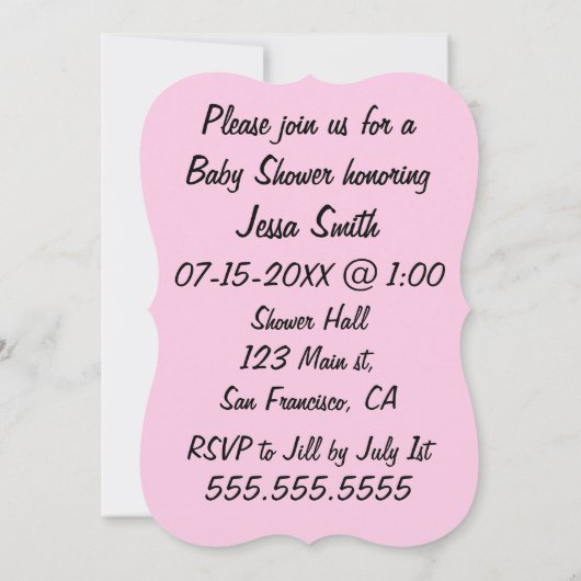 Bébé - Invitations de douches pour bébé Jardin (Dos)