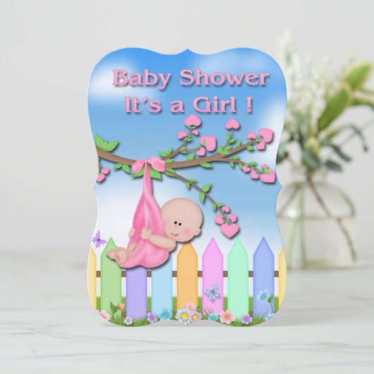 Bébé - Invitations de douches pour bébé Jardin (Debout devant)