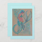 Bébé invitations douche sirène bleue par Renee (Devant / Derrière)