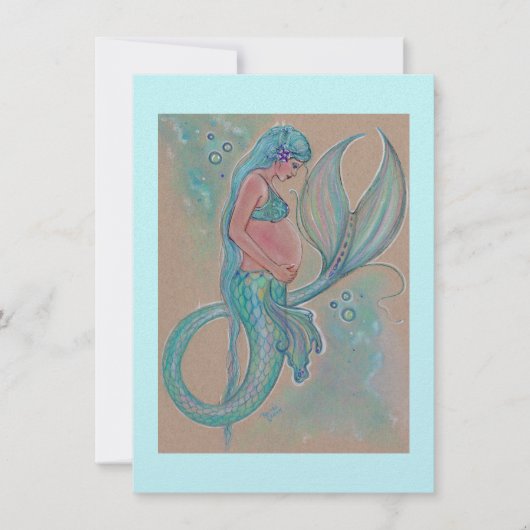 Bébé invitations douche sirène bleue par Renee (Devant)