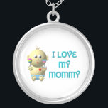 Bébé : J'Aime Mon Collier Maman<br><div class="desc">Ce mignon "3D" look Bouncing Baby déclare "J'aime ma maman". N'hésitez pas à ajouter vos propres mots et/ou à modifier la couleur de l'arrière - plan via les outils de personnalisation extraordinaires de Zazzle ! Pour plus de produits "Bouncing Baby with Heart", visitez mon autre magasin à l'adresse suivante :...</div>