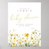 Bébé Jaune En Fleur Fleur sauvage Accueil Poster (Devant)