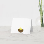 Bébé Jaune Oiseaux Nest Merci Note Carte (Dos)