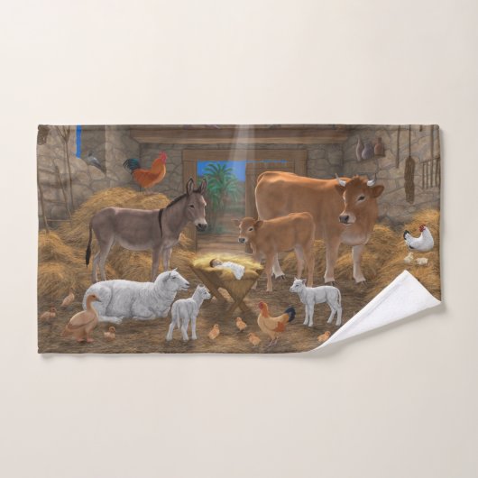 Bébé Jésus Manger Nativité de Noël (Serviette à main)