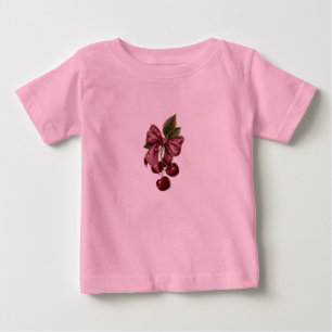 Bébé Joli Mignon Ruban Cerise Rose T-Shirt pour Tout-Pe