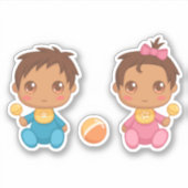 Bébé jumeaux Stickers garçon et fille (Devant)