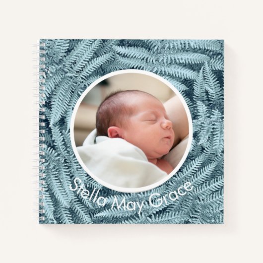 BÉBÉ KEEPSAKE JOURNAL UNIQUE SILVER FERN PERSONNAL (Devant)