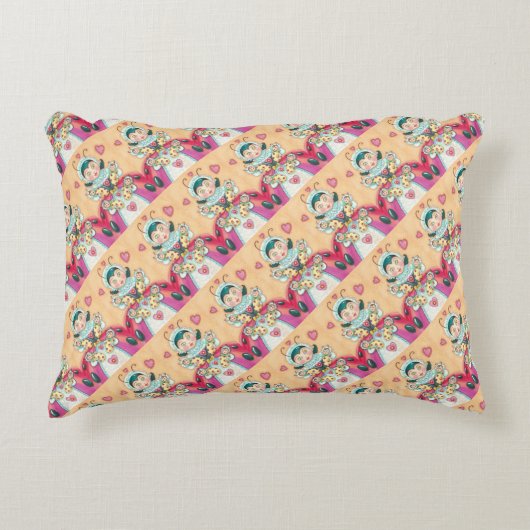 BÉBÉ LADYBUG FAMILLE ACCENT COUSSIN rose/rouge (Devant)