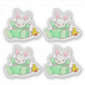 Bébé lapin avec chick Sticker (Devant)