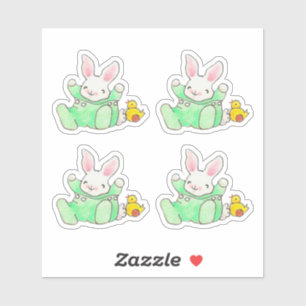 Bébé lapin avec chick Sticker