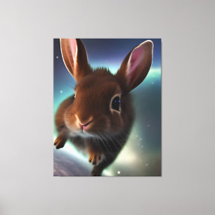 Bébé Lapin Courant Dans La Toile Spatiale Imprimer