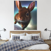 Bébé Lapin Courant Dans La Toile Spatiale Imprimer (Insitu(Chambre))