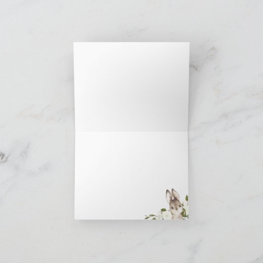 Bébé lapin en bois mignon Merci d'anniversaire (Intérieur)