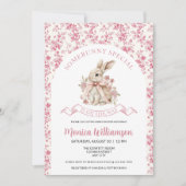 Bébé lapin Fille Douche Invitation Toile (Devant)