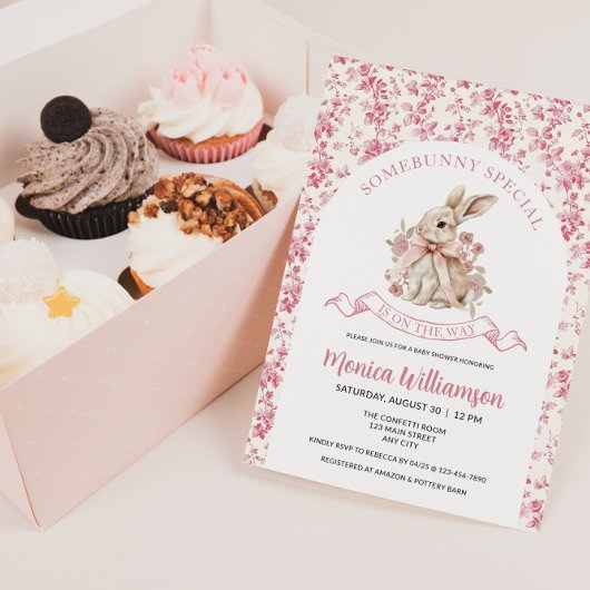 Bébé lapin Fille Douche Invitation Toile