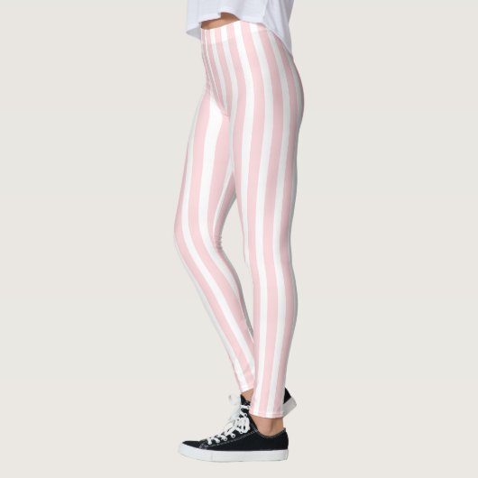 Bébé Leggings rayés rose et blanc (Gauche)