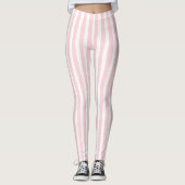 Bébé Leggings rayés rose et blanc (Devant)