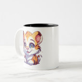 Bébé léopard mignon et souriant sur une tasse de c (Devant gauche)