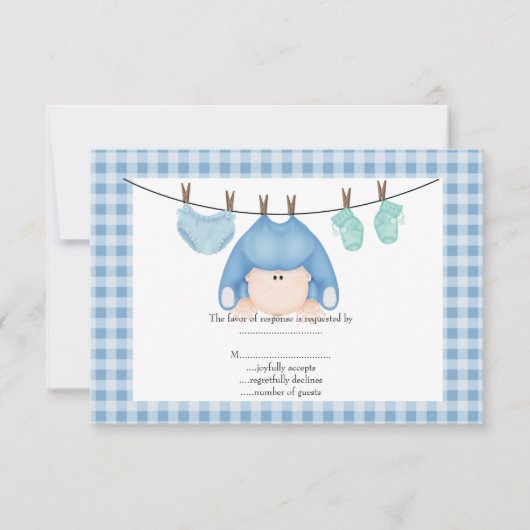 bébé ligne bleue bébé chèques rsvp bébé (Devant)