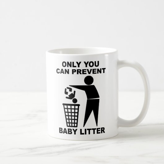Bébé Litière Mug Drôle Humour (Droite)