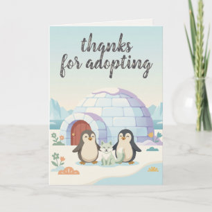 Bébé Manchot Mignon Carte d'Adoption d'un Nouvel