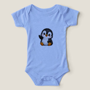Bébé manchot mignon faisant signe Personnage de de