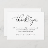 Bébé merci cartes coeur merci (Devant / Derrière)