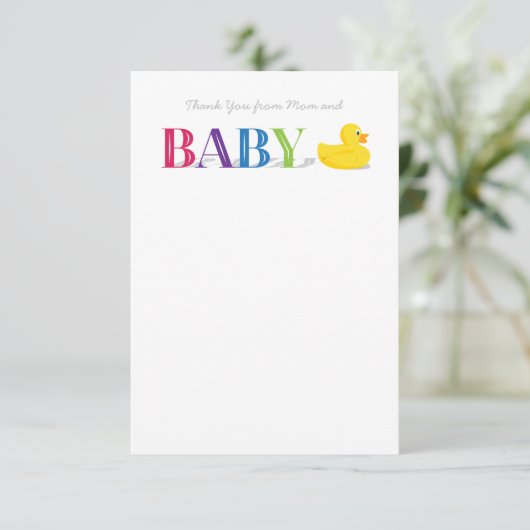 Bébé Merci plat Cartes à notes Canard en caoutchou (Debout devant)