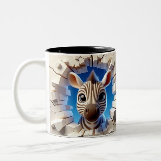 Bébé mignon 3D Zebra Hot Coca Café Animaux Mug (Gauche)