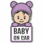 Bébé mignon à bord/Bébé sur autocollant (Devant)