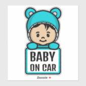 Bébé mignon à bord/Bébé sur autocollant (Feuille)