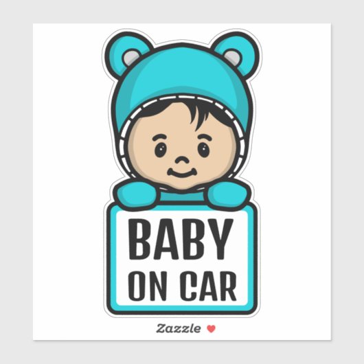 Bébé mignon à bord/Bébé sur autocollant (Feuille)