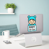 Bébé mignon à bord/Bébé sur autocollant (Ordinateur portable sur le bureau)