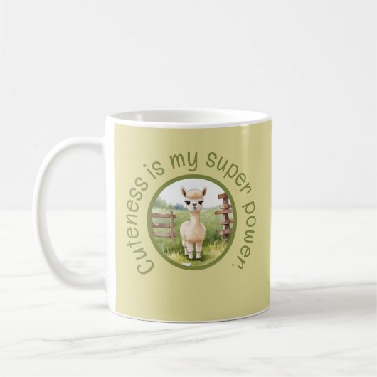 Bébé mignon Alpaca café Mug (Gauche)