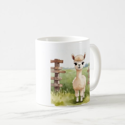 Bébé mignon Alpaca Mug Custom Coffee Cup (Devant droit)