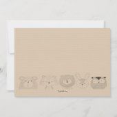 Bébé mignon Animaux Baby shower Invitation (Dos)